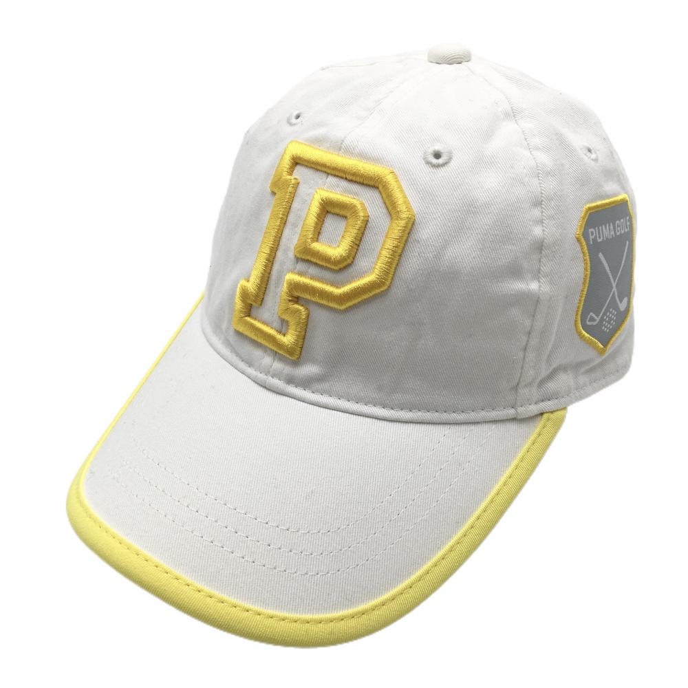 プーマ キャップ 白×イエロー 刺しゅう  ONE SIZE FITS ALL(54-57cm)   ゴルフウェア PUMA