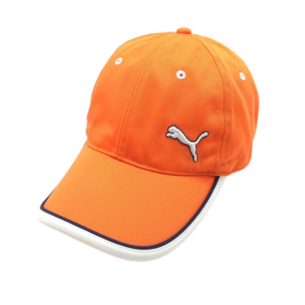 プーマ キャップ オレンジ×白 立体ロゴ  L   ゴルフウェア PUMA