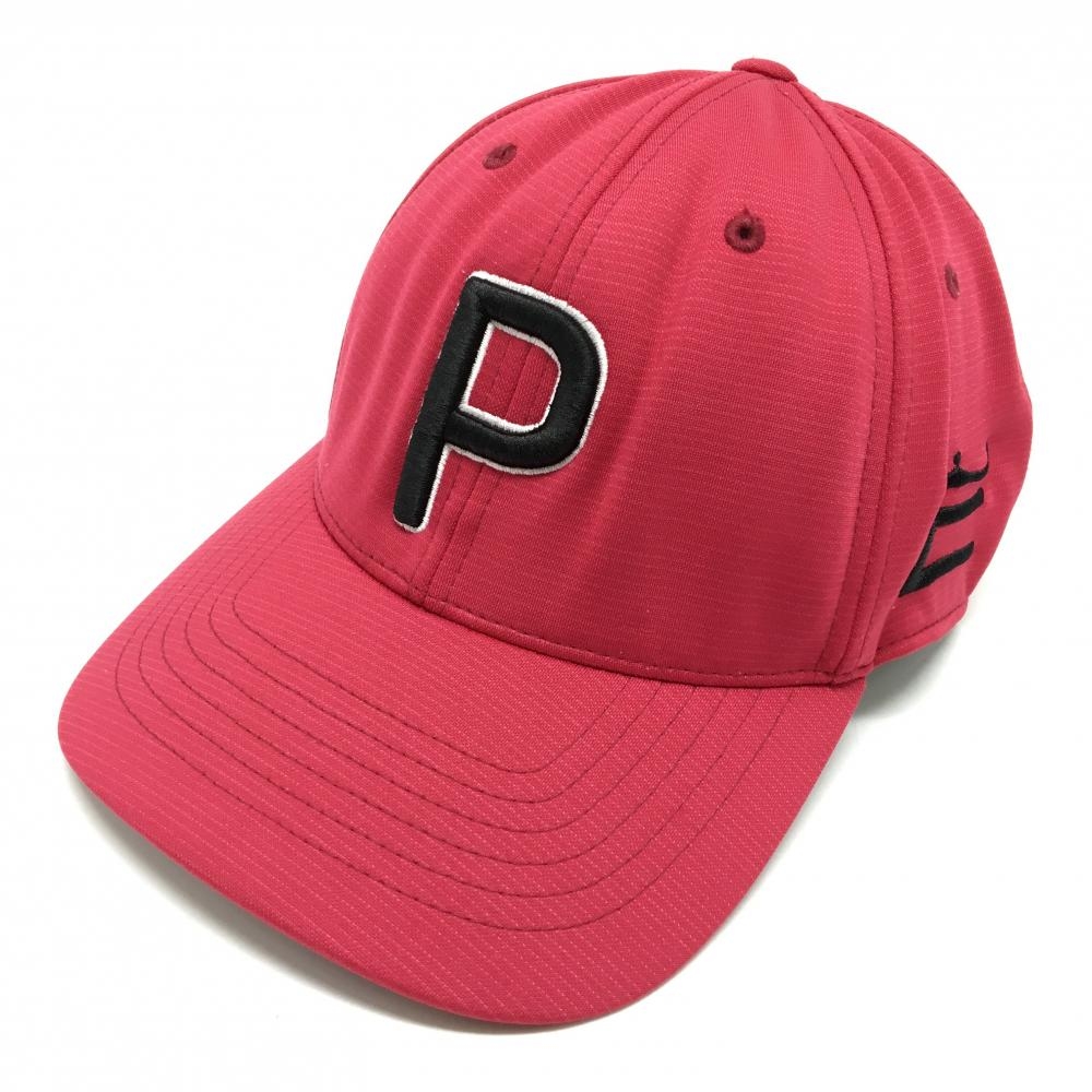 プーマ キャップ レッド系×黒 立体ロゴ   ゴルフウェア PUMA