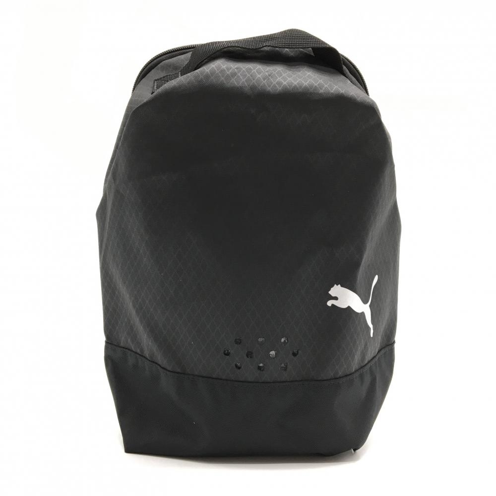 【美品】プーマ シューズケース 黒 ロゴシルバーゴルフ PUMA