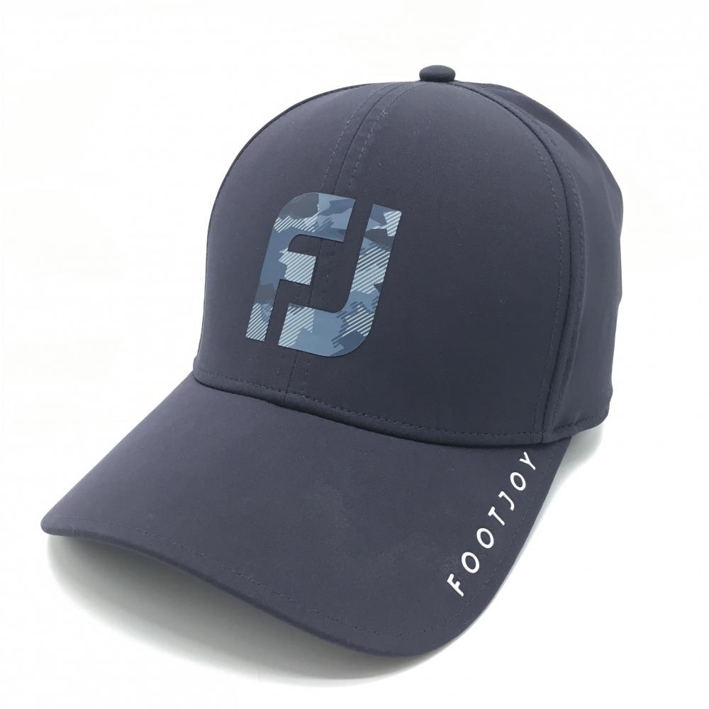 【美品】フットジョイ キャップ ネイビー ロゴ・つば裏カモフラ Free（57-59㎝）  ゴルフウェア FootJoy
