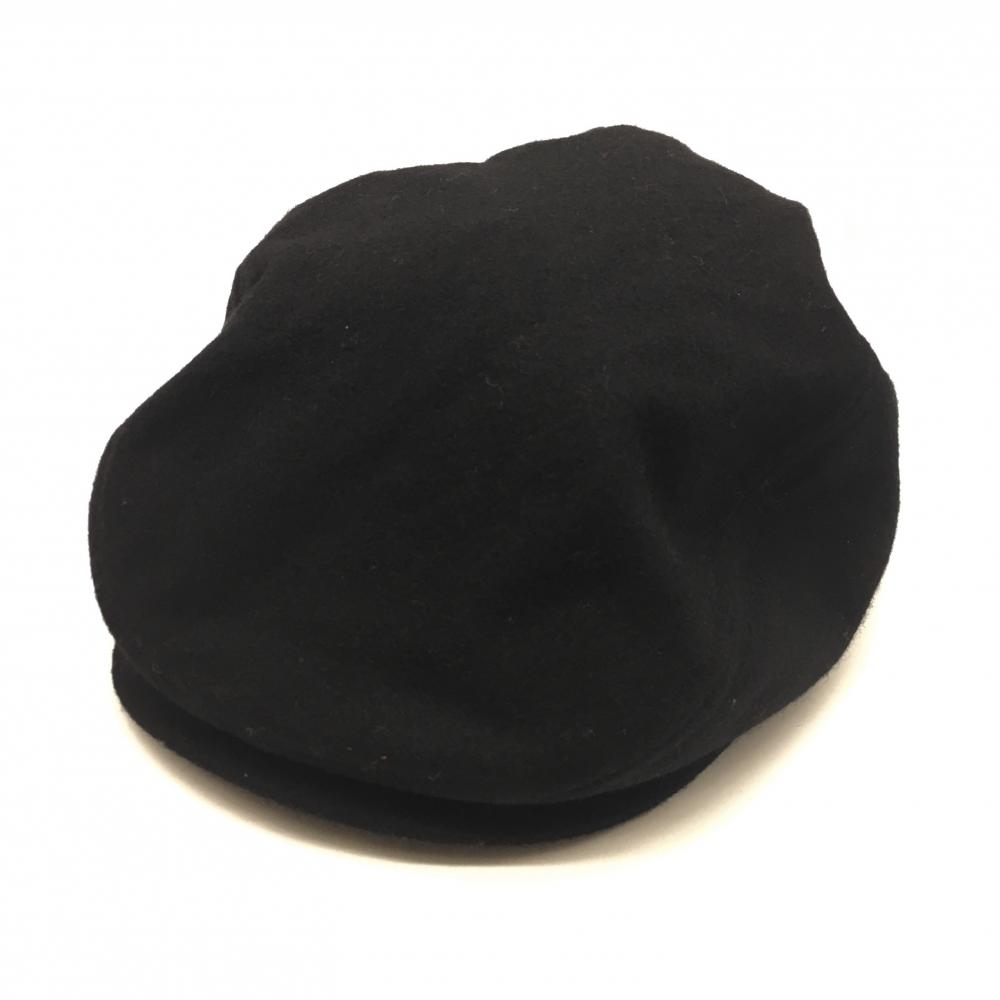 ブラックアンドホワイト ハンチング帽 黒 ウール混 L ゴルフウェア Black＆White 画像