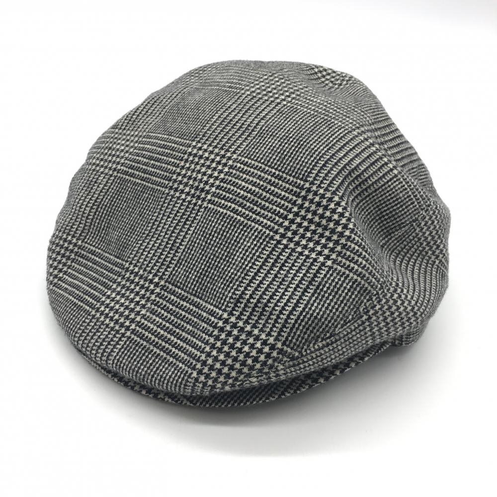 【美品】ブラックアンドホワイト ハンチング帽 黒×白 グレンチェック ウール100％  M ゴルフウェア Black＆White 画像