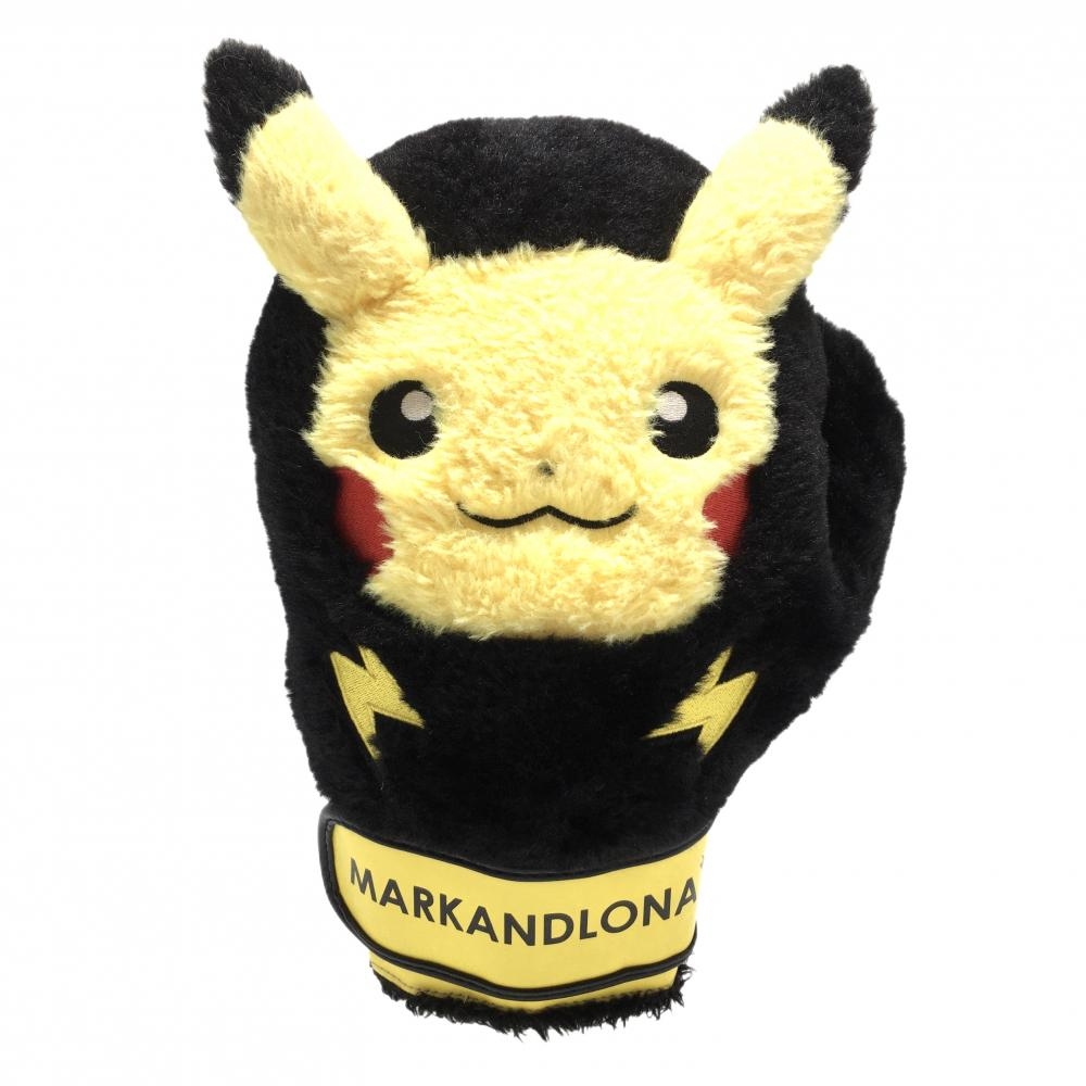 【美品】マークアンドロナ×ポケモン ヘッドカバー(DR) イエロー×黒 ピカチュウ ファー ドライバー  ゴルフ MARK＆LONA