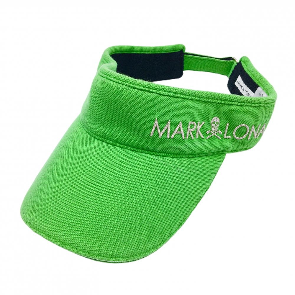 マークアンドロナ　サンバイザー グリーン×シルバー ロゴ FREE   ゴルフウェア MARK＆LONA