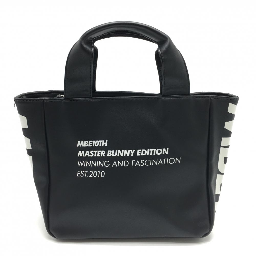 【未使用品】マスターバニー カートバッグ 黒×白 ロゴプリント 合皮ゴルフ MASTER BUNNY EDITION