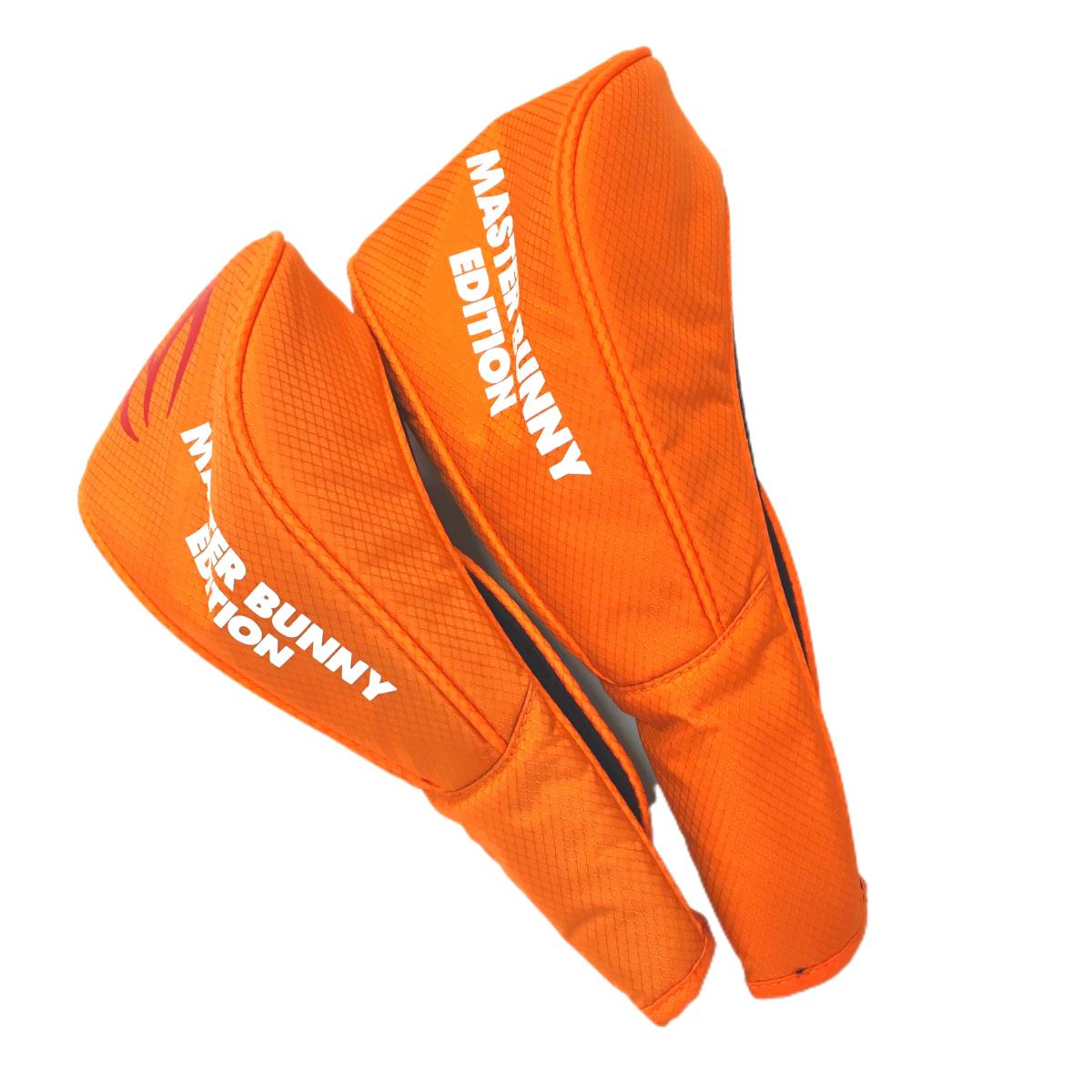 【美品】マスターバニー ヘッドカバー2点セット(DR FW) オレンジ×白 ロゴ ドライバー  ゴルフ MASTER BUNNY EDITION