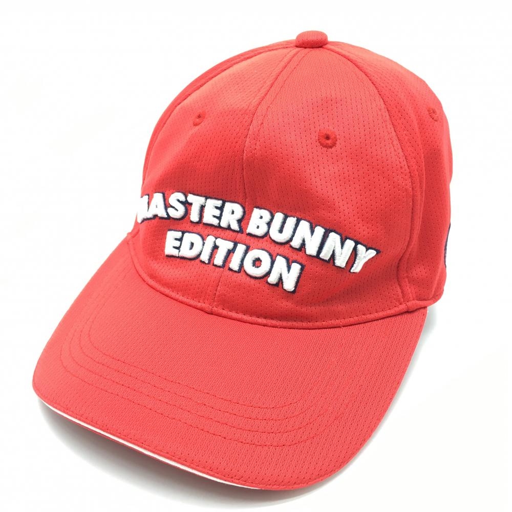 マスターバニー キャップ レッド×白 立体ロゴ刺しゅう  FR ゴルフウェア MASTER BUNNY EDITION