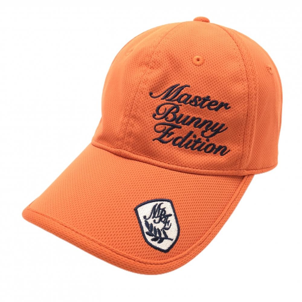 【超美品】マスターバニー キャップ オレンジ×ネイビー ロゴ刺しゅう FR  ゴルフウェア MASTER BUNNY EDITION