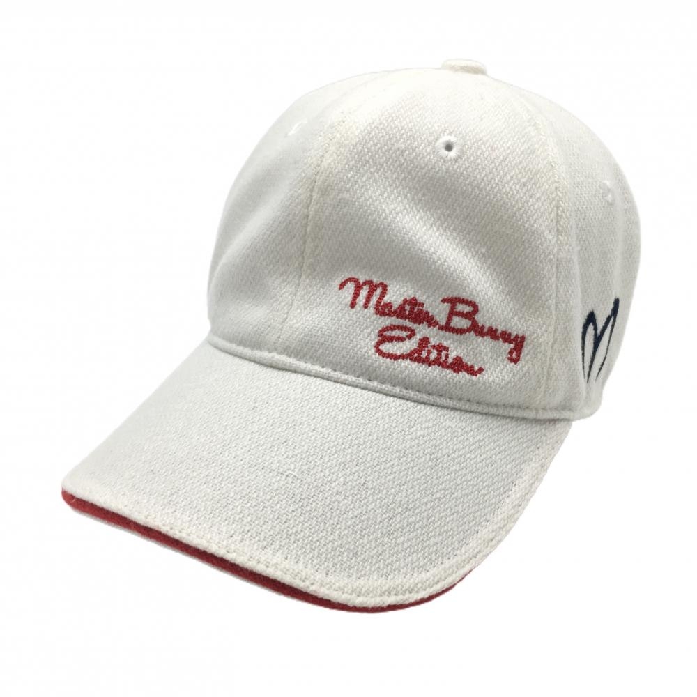 マスターバニー キャップ 白 つば縁レッド FR  ゴルフウェア MASTER BUNNY EDITION