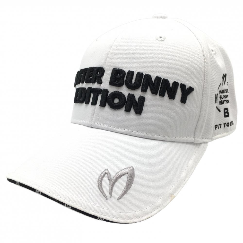 【美品】マスターバニー キャップ 白×黒 立体ロゴ刺しゅう  FR  ゴルフウェア MASTER BUNNY EDITION