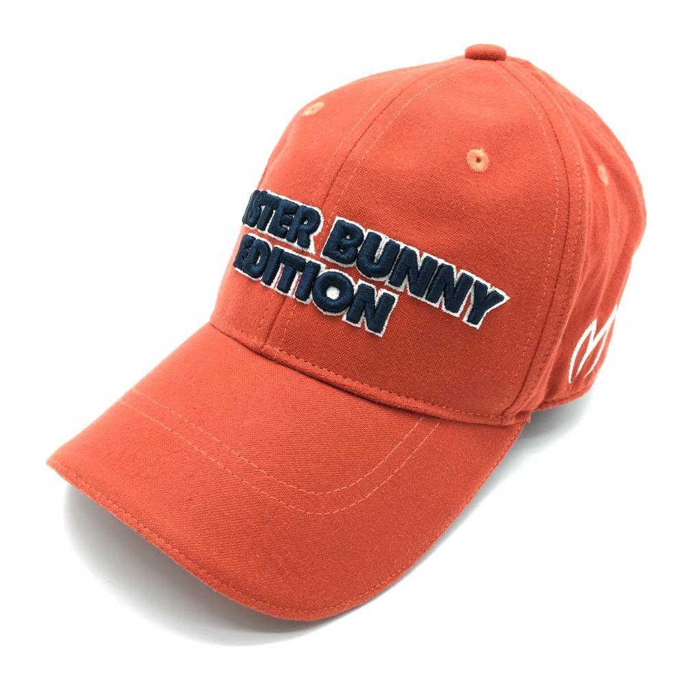 【美品】マスターバニー キャップ ダークオレンジ系×ネイビー 立体ロゴ刺しゅう   ゴルフウェア MASTER BUNNY EDITION