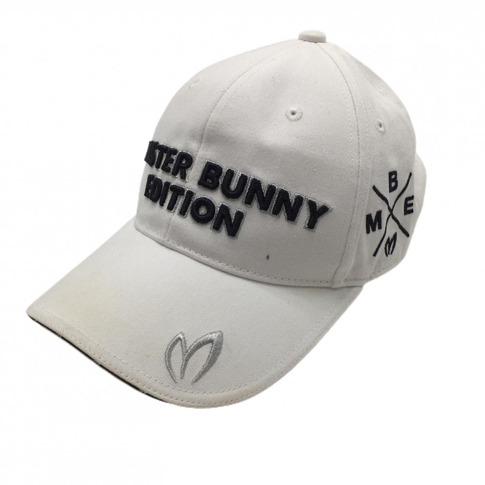 マスターバニー キャップ 白×黒 立体ロゴ刺しゅう  ゴルフウェア MASTER BUNNY EDITION