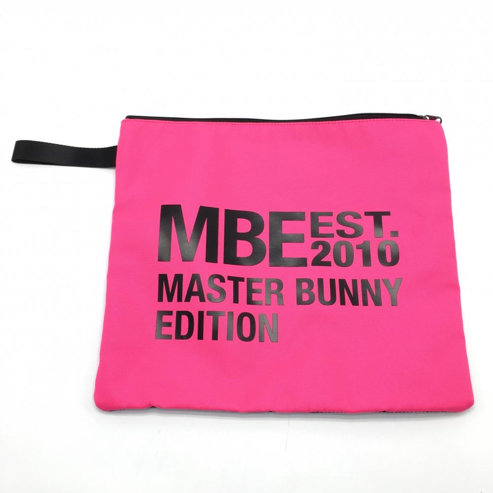 【未使用品】マスターバニー マルチポーチ ピンク×黒 裏面メッシュゴルフ MASTER BUNNY EDITION