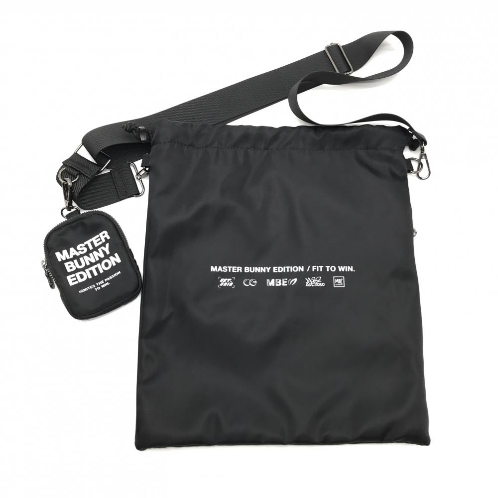 【超美品】マスターバニー 2WAYショルダーバッグ 黒×白 ストラップ着脱可 巾着 ポーチ付 内側ポケットゴルフ MASTER BUNNY EDITION