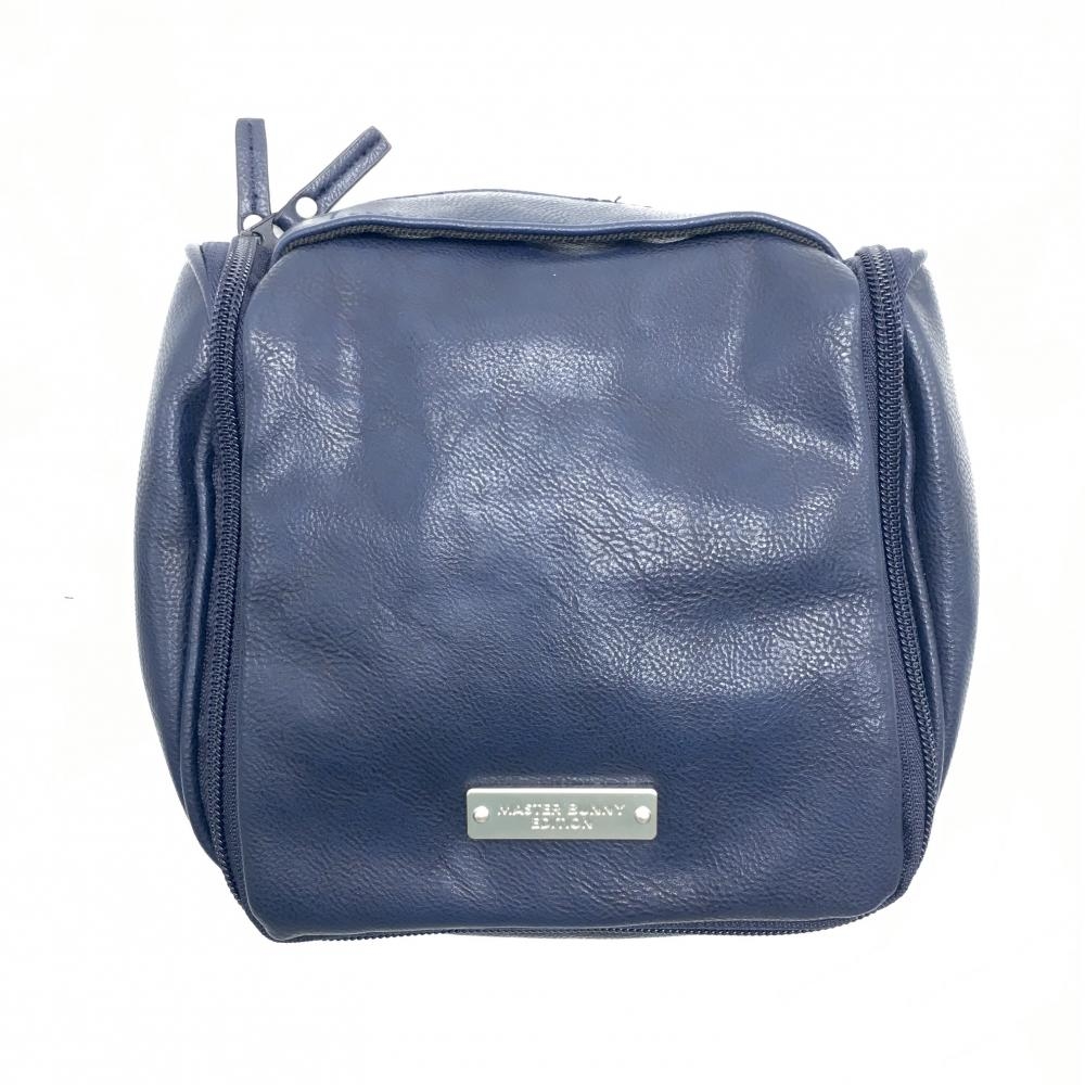 【超美品】マスターバニー トラベルポーチ ネイビー 内側複数ポケット フック付  トラベルポーチ ゴルフ MASTER BUNNY EDITION