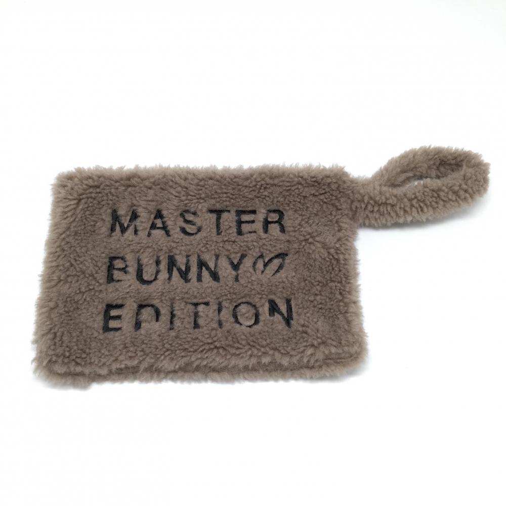 【超美品】マスターバニー ポーチ ブラウン×黒 ロゴ刺しゅう クラッチバッグ  ゴルフ MASTER BUNNY EDITION