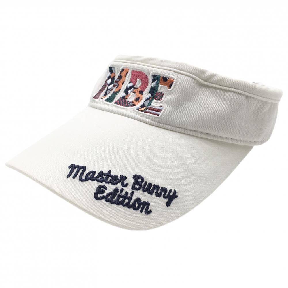 マスターバニー サンバイザー 白 ロゴ刺しゅう総柄  FR  ゴルフウェア MASTER BUNNY EDITION