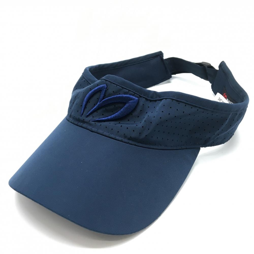 【美品】マスターバニー サンバイザー ネイビー 一部メッシュ ビッグロゴ FR  ゴルフウェア MASTER BUNNY EDITION