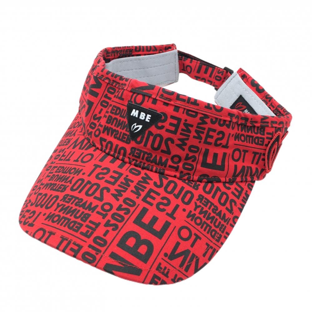 マスターバニー サンバイザー レッド×黒 ロゴ総柄 FR   ゴルフウェア MASTER BUNNY EDITION