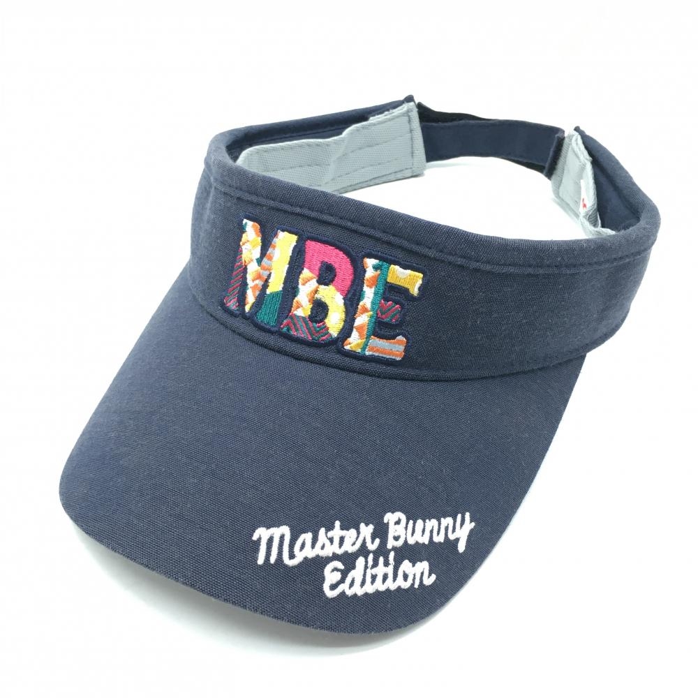 マスターバニー サンバイザー ネイビー×白 ロゴ刺しゅう FR   ゴルフウェア MASTER BUNNY EDITION