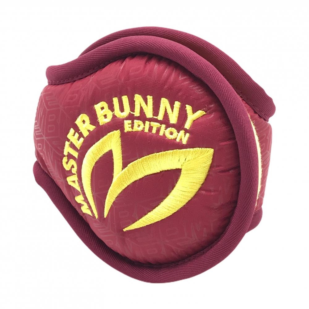 【超美品】マスターバニー イヤーマフ ボルドー×イエロー ロゴ刺しゅう 耳当てゴルフ MASTER BUNNY EDITION