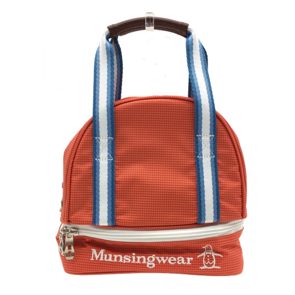【超美品】マンシングウェア 二層式保冷カートバッグ オレンジ×ブルー 内ポケット付ゴルフ Munsingwear 画像
