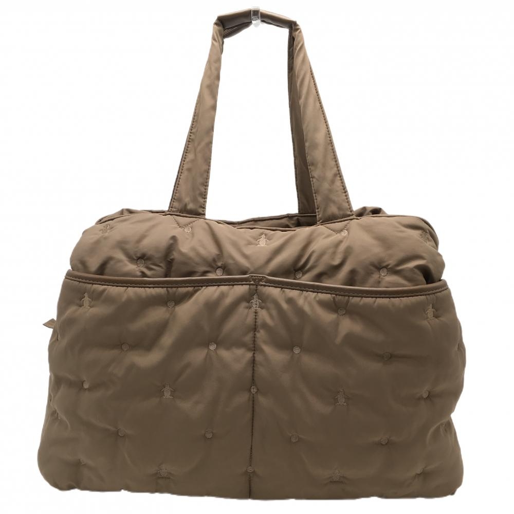 マンシングウェア ロッカーバッグ ブラウン ロゴ刺しゅう ボストンバッグ ゴルフ Munsingwear