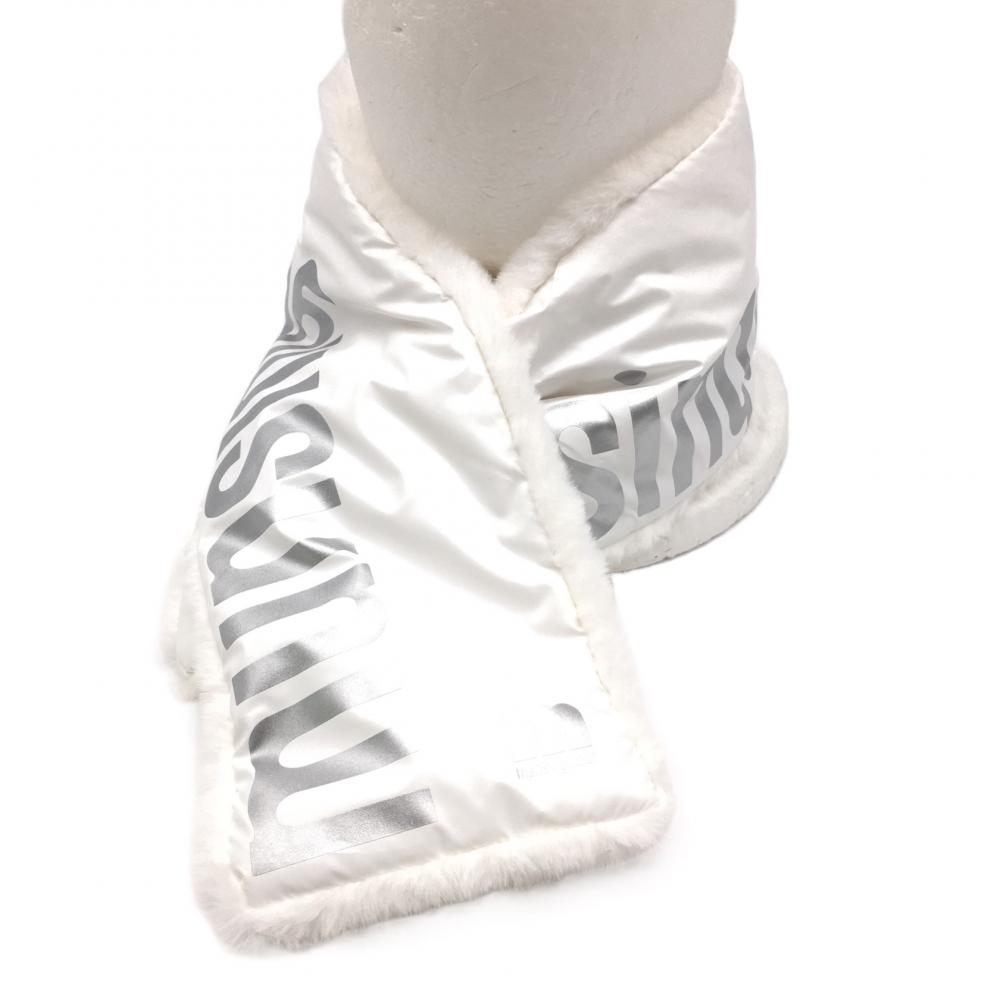 【美品】マンシングウェア マフラー 白×シルバー 裏ファー 中綿 ゴルフウェア Munsingwear 画像