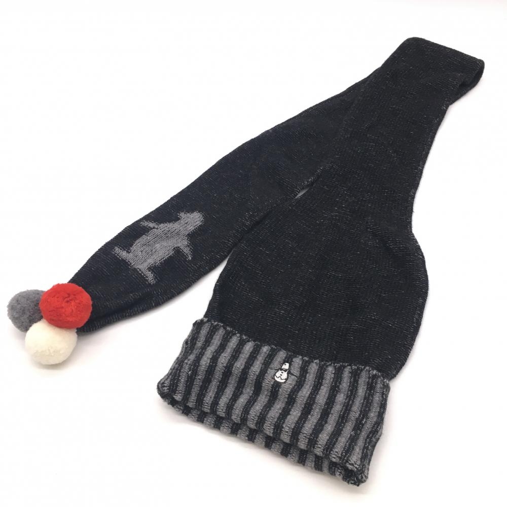 【新品】マンシングウェア ニットマフラー 黒×グレー ボンボン付き ペンギン ゴルフウェア Munsingwear 画像