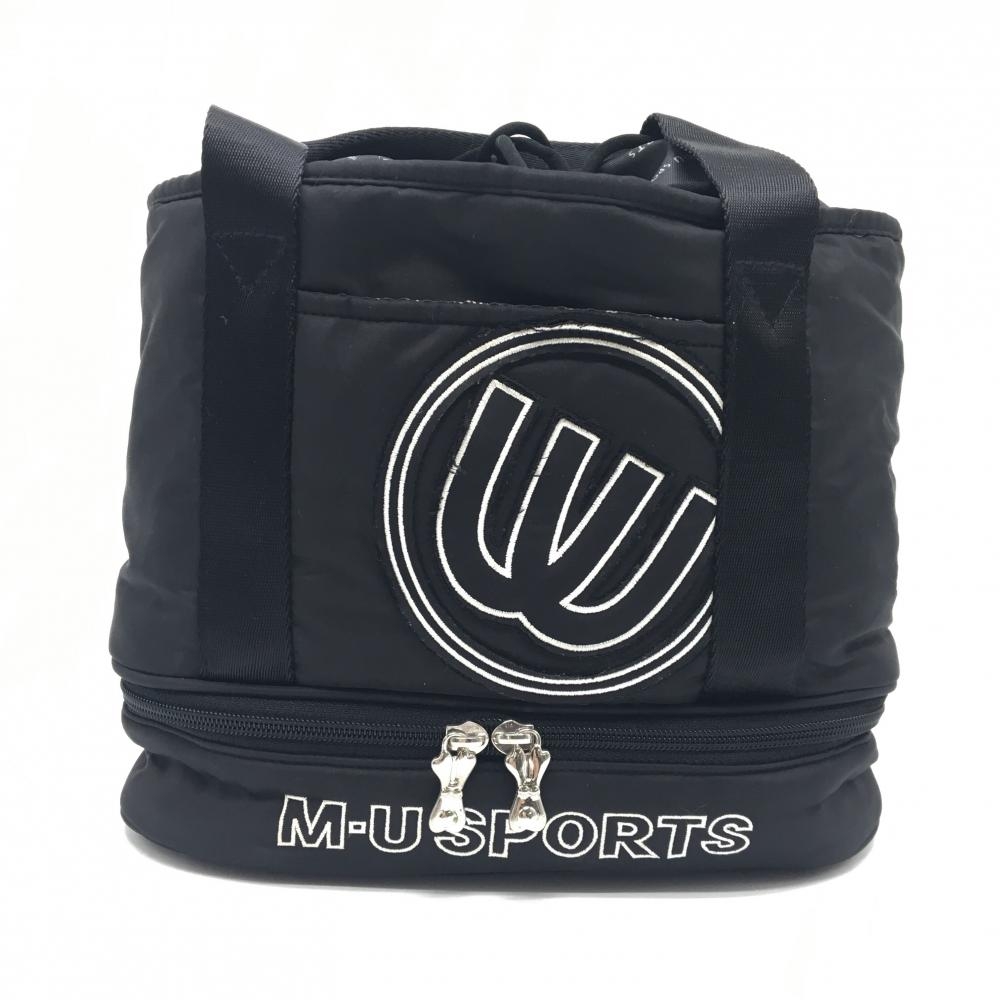 MUスポーツ 2層式保冷カートバッグ 黒 ロゴワッペンゴルフ M・U SPORTS