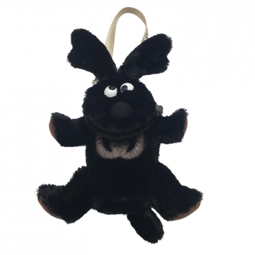 【超美品】MUスポーツ ボアカートバッグ 黒 ポーチ ぬいぐるみ 犬ゴルフ M・U SPORTS