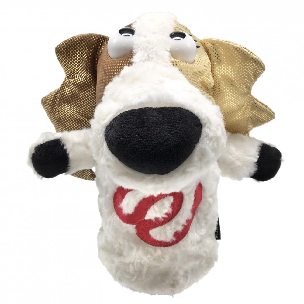 MUスポーツ ヘッドカバー(UT) 白×ブラウン系 犬 ぬいぐるみ ゴルフ M・U SPORTS