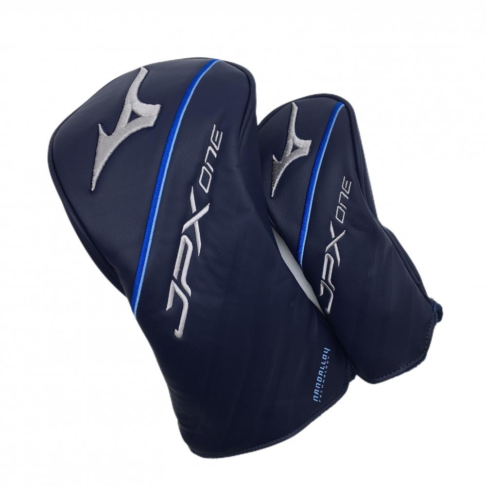 【超美品】ミズノ ヘッドカバー2点セット(DR UT) ネイビー×ライトグレー ドライバー ユーティリティ JPXONE ゴルフ MIZUNO