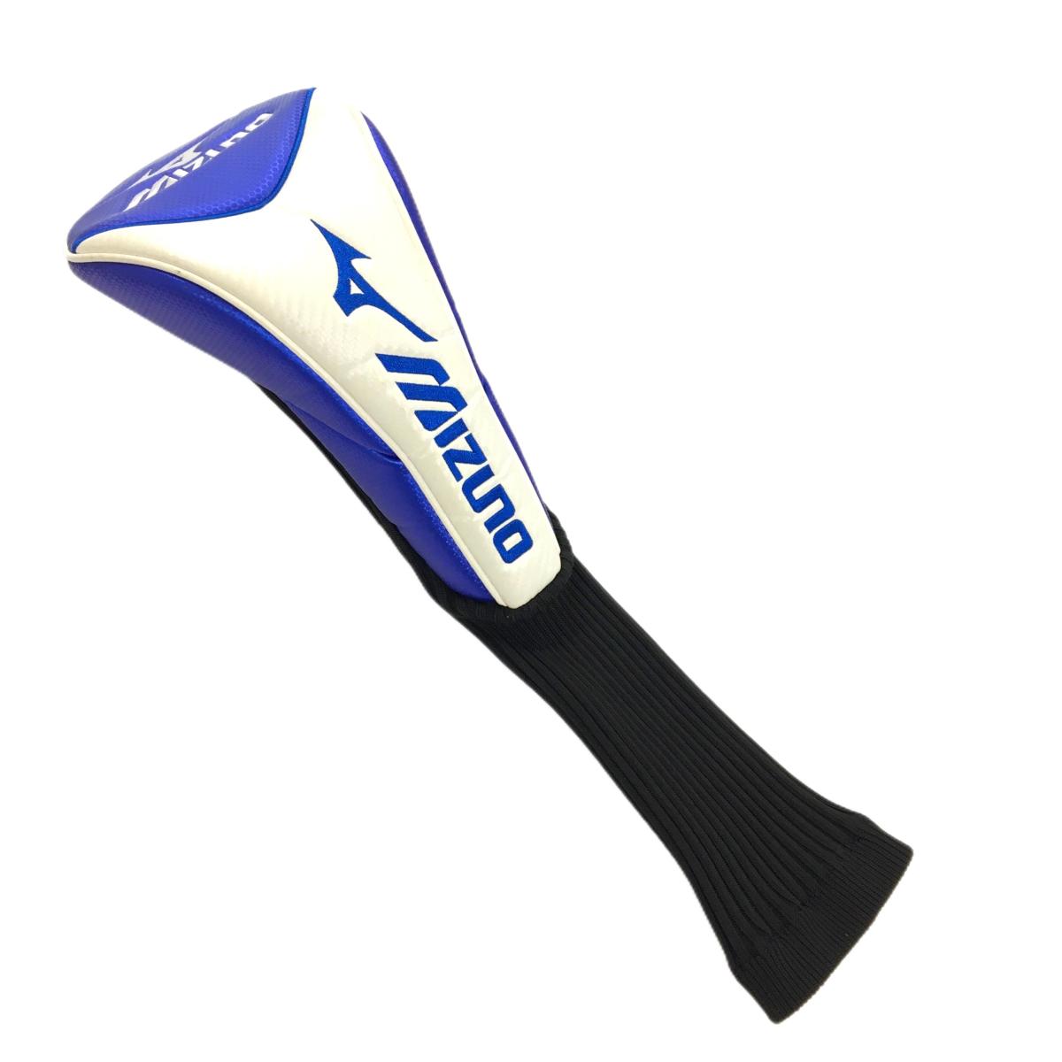 【美品】ミズノ ヘッドカバー(DR) 白×ブルー ロゴ刺しゅう ドライバー ゴルフ MIZUNO