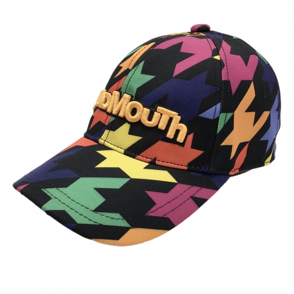 【超美品】ラウドマウス キャップ 黒×マルチカラー 千鳥格子 ラズルダズルブラック 立体ロゴ  ゴルフウェア LOUDMOUTH