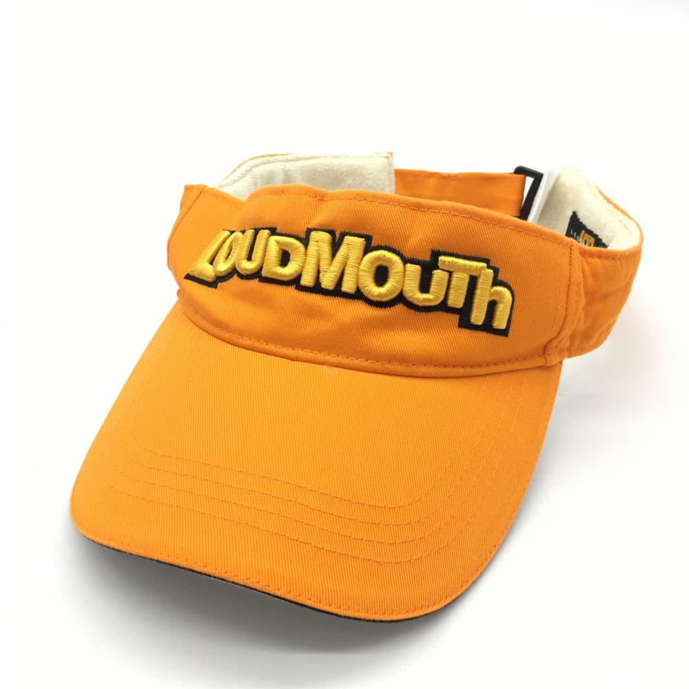 【超美品】ラウドマウス サンバイザー オレンジ 立体ロゴ刺しゅう ゴルフウェア LOUDMOUTH 画像
