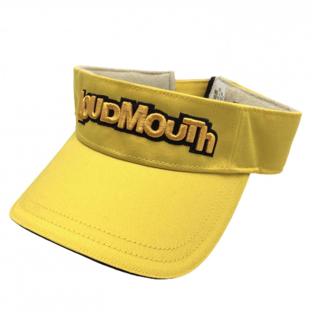【超美品】ラウドマウス サンバイザー イエロー×黒 ロゴ刺しゅう   ゴルフウェア LOUDMOUTH