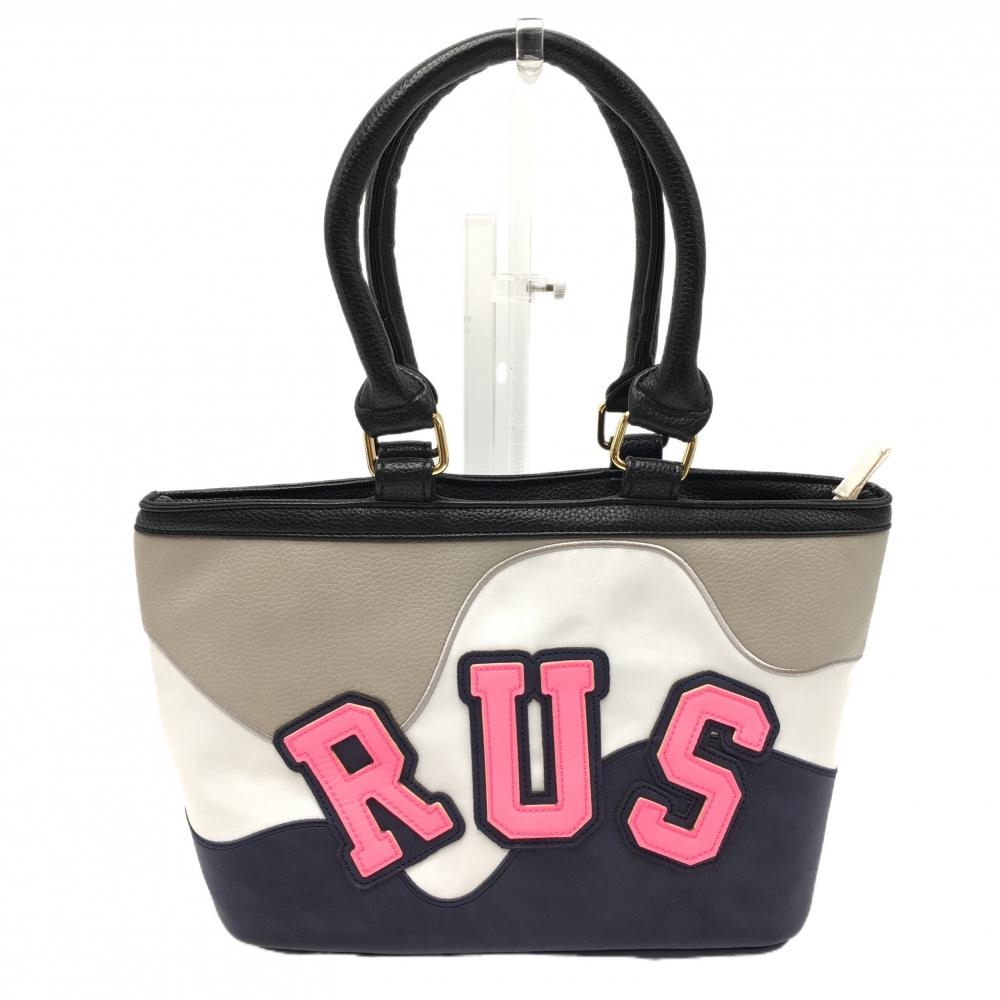 【美品】ラッセルノ カートバッグ グレー×ネイビー 切替 内側ポケット ゴルフ RUSSELUNO