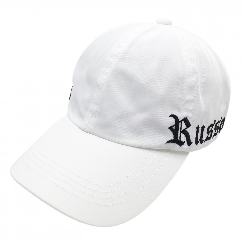 【美品】ラッセルノ キャップ 白×黒 ロゴ刺しゅう ルチャマスク  F   ゴルフウェア RUSSELUNO