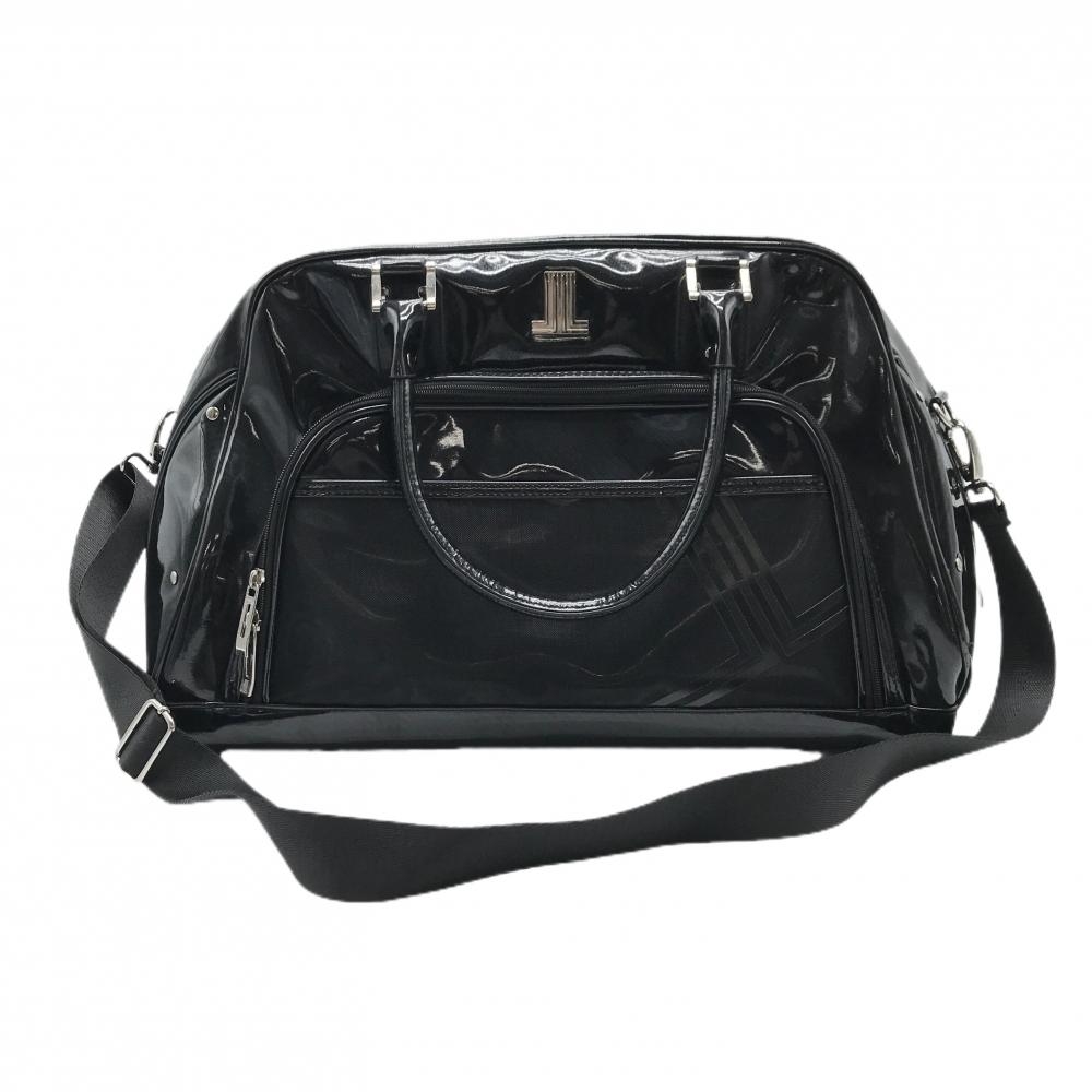 【美品】ランバンスポール ボストンバッグ 黒 ショルダーストラップ付 エナメル ゴルフ LANVIN SPORT