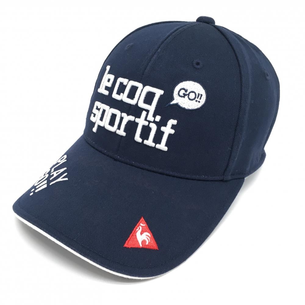 ルコック キャップ ネイビー×白 立体ロゴ刺しゅう F(55cm-57cm)  ゴルフウェア le coq sportif