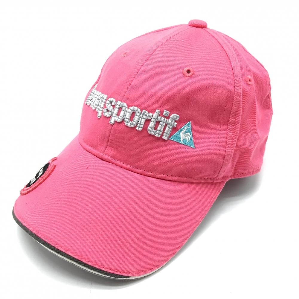 ルコック キャップ ピンク×白 ロゴ刺しゅう FREE  ゴルフウェア le coq sportif