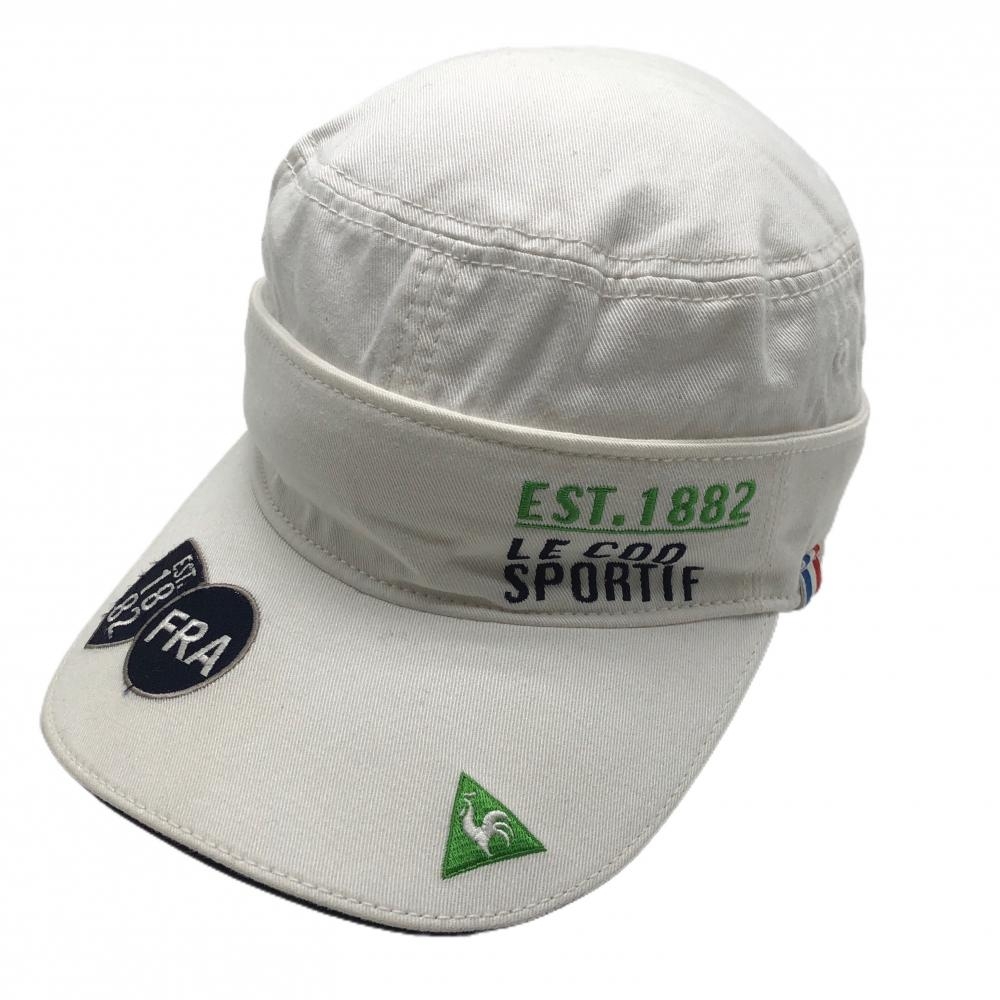 ルコック 2WAYワークキャップ 白 ロゴ刺しゅう クラウン着脱可 FREE  ゴルフウェア le coq sportif