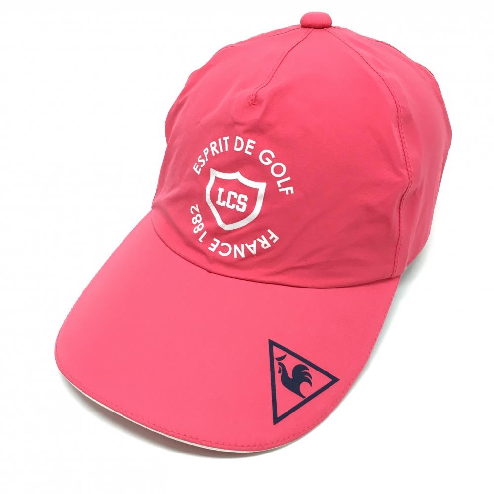 ルコック レインキャップ ピンク 裏地メッシュ ロゴプリント F(55cm-57cm)   ゴルフウェア le coq sportif