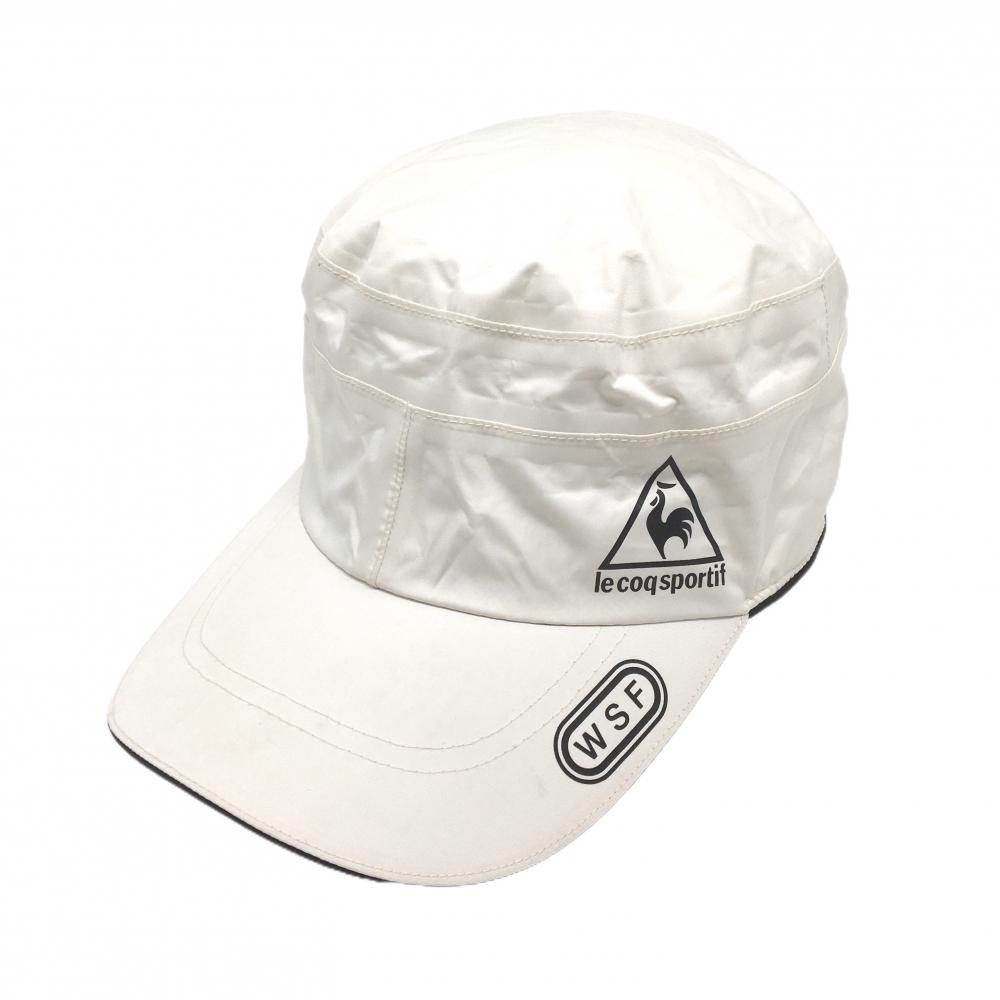 ルコック レインキャップ 白×黒 裏地メッシュ   ゴルフウェア le coq sportif