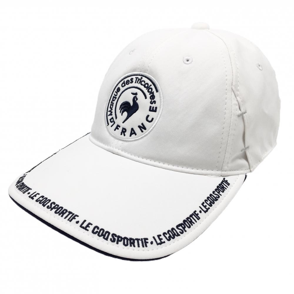 ルコック キャップ 白×ネイビー ロゴ刺しゅう F(57-59㎝)   ゴルフウェア le coq sportif