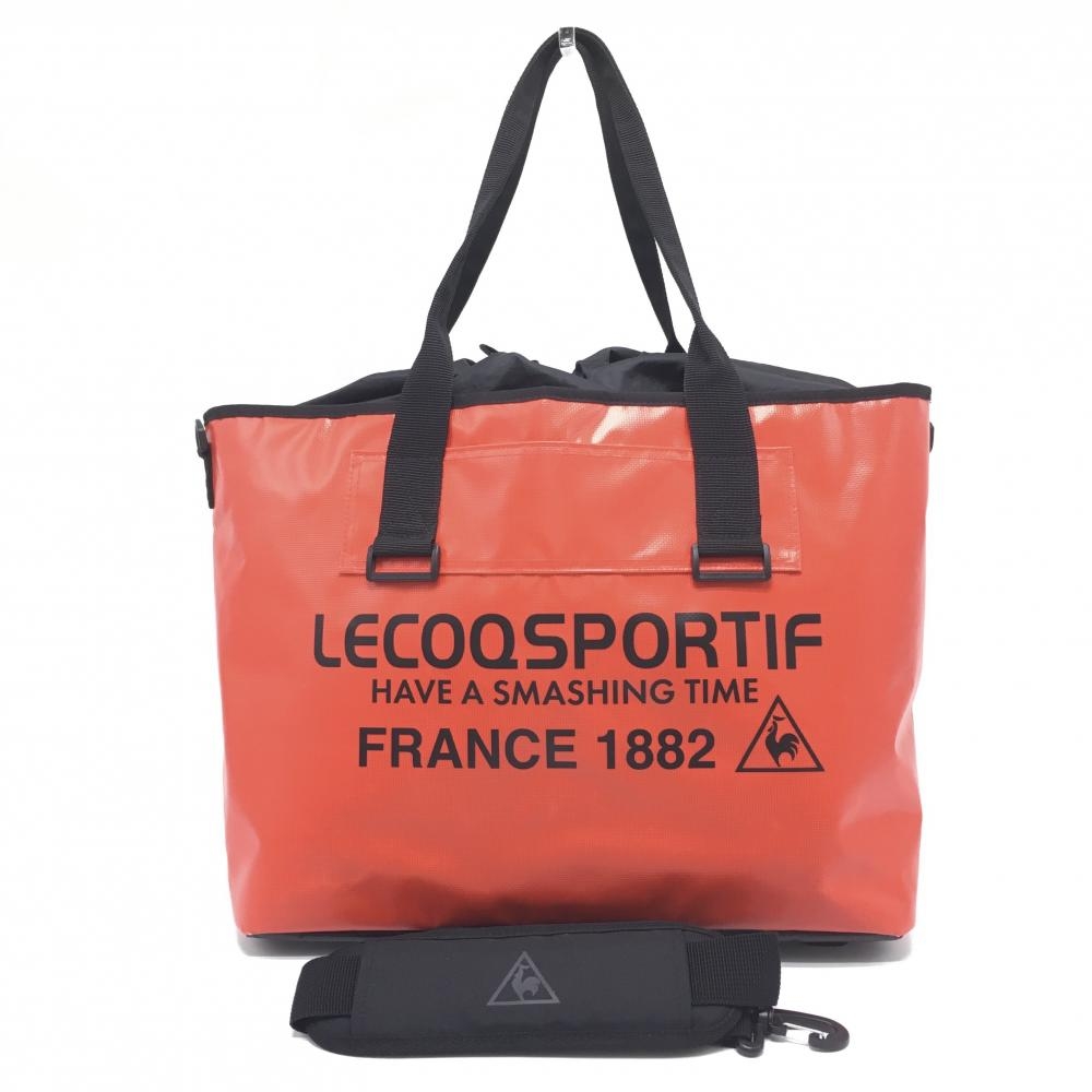 ルコック 2層式ビックトートバッグ レッド×黒 ボストンバッグ ゴルフ le coq sportif