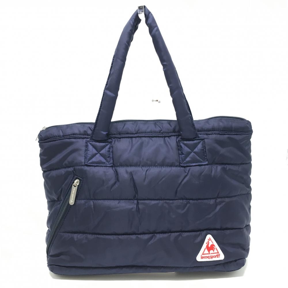 【美品】ルコック トートバッグ ネイビー ロゴワッペンゴルフ le coq sportif