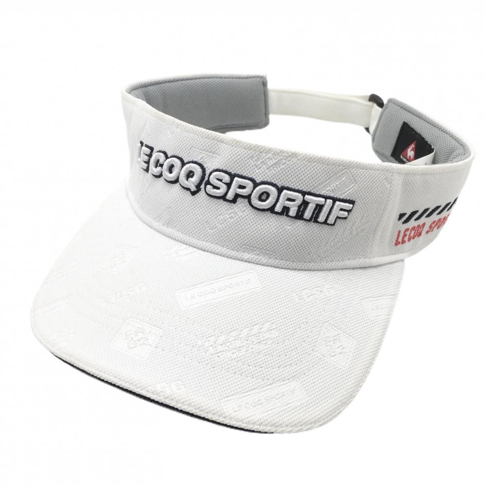 ルコック サンバイザー 白 地模様 ロゴ刺しゅう  表記なし  ゴルフウェア le coq sportif